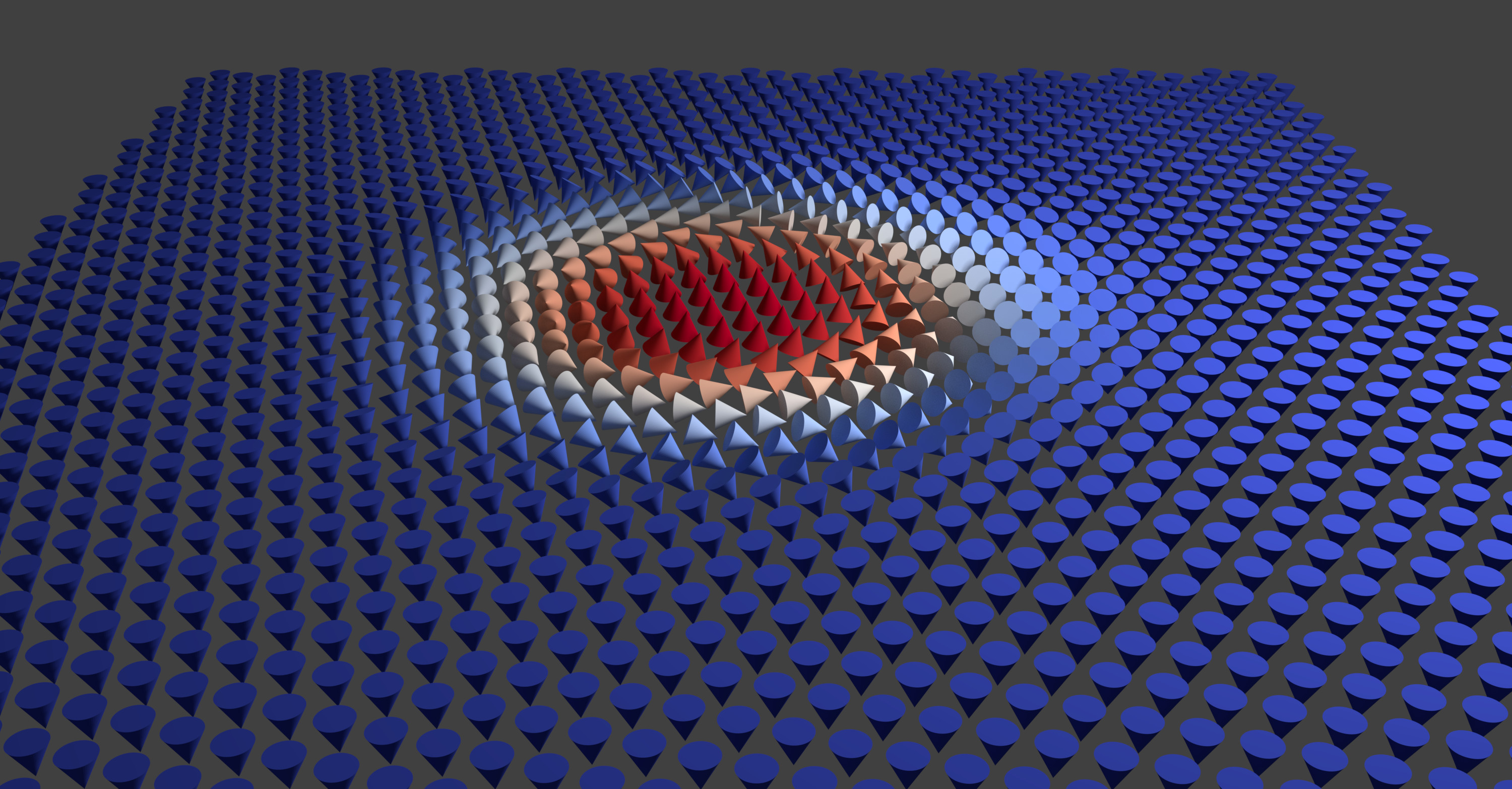 A render of a magnetic skyrmion.